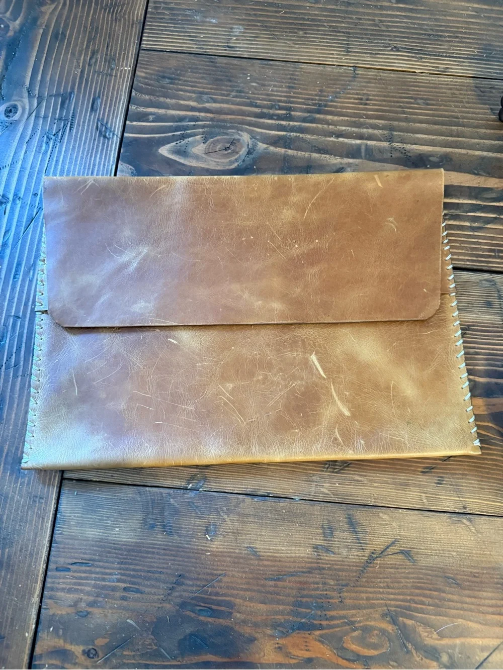 Leather Envelope Sleeve - Brown -